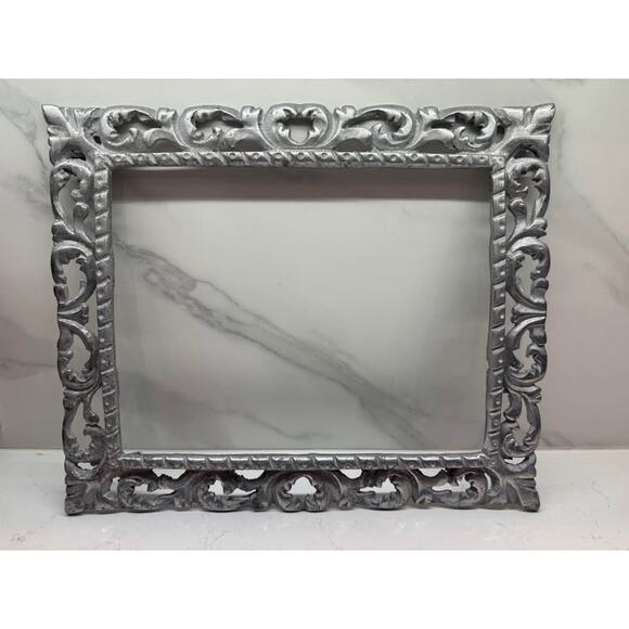 Vintage Silver Metal Scrolled Artwork Frame 16” x 13.5” - Picture 1 of 3